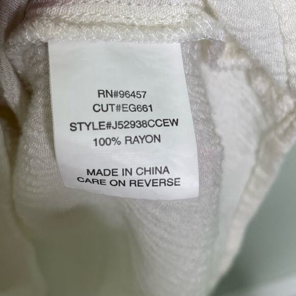 Eyeshadow Boho Cropped Blouse Flutter Sleeve Peplum Crochet Button Front White L - Picture 7 of 11